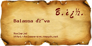Balassa Éva névjegykártya