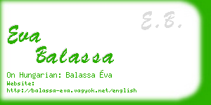 eva balassa business card