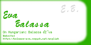 eva balassa business card